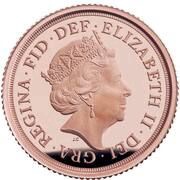 ¼ Sovereign - Elizabeth II 5th portrait; George III Bicentenary obverse image