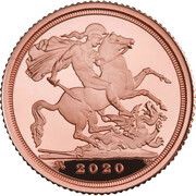 ¼ Sovereign - Elizabeth II 5th portrait; George III Bicentenary, United Kingdom, 2020 reverse image