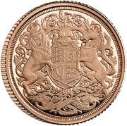 ¼ Sovereign - Charles III Queen Elizabeth II Memorial, United Kingdom, 2022 reverse image