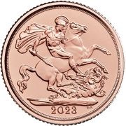¼ Sovereign - Charles III Coronation, United Kingdom, 2023 reverse image
