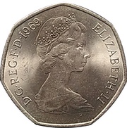 50 New Pence - Elizabeth II 2nd portrait obverse image