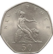 50 New Pence - Elizabeth II 2nd portrait, United Kingdom, 1969-1981 reverse image