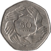 50 Pence - Elizabeth II 2nd portrait; Entry into EEC, United Kingdom, 1973 reverse image