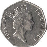 50 Pence - Elizabeth II 3rd portrait; large type obverse image