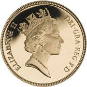 ½ Sovereign - Elizabeth II 3rd portrait; Proof obverse image