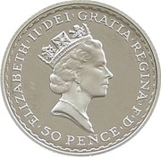 50 Pence - Elizabeth II 3rd portrait; 1/4 oz Fine Silver obverse image