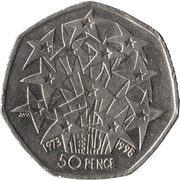 50 Pence - Elizabeth II 4th portrait; European Union, United Kingdom, 1998-2009 reverse image