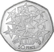 50 Pence - Elizabeth II European Union; Silver Proof, United Kingdom, 1998-2009 reverse image