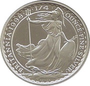 50 Pence - Elizabeth II 4th portrait; 1/4 oz Fine Silver, United Kingdom, 1998-2012 reverse image