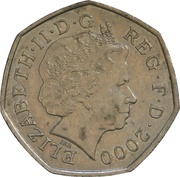 50 Pence - Elizabeth II 4th portrait; Public Libraries obverse image