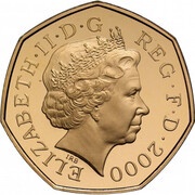 50 Pence - Elizabeth II Public Libraries; Gold Proof obverse image