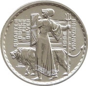50 Pence - Elizabeth II 4th portrait; 1/4 oz Fine Silver, United Kingdom, 2001 reverse image