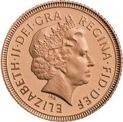 ½ Sovereign - Elizabeth II 4th portrait; Golden Jubilee obverse image