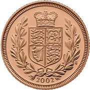 ½ Sovereign - Elizabeth II 4th portrait; Golden Jubilee, United Kingdom, 2002 reverse image