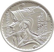 50 Pence - Elizabeth II 4th portrait; 1/4 oz Fine Silver, United Kingdom, 2003 reverse image