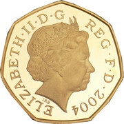 50 Pence - Elizabeth II Four Minute Mile; Gold Proof obverse image