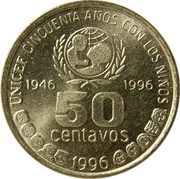 50 Centavos UNICEF reverse image