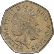 50 Pence - Elizabeth II 4th portrait; Victoria Cross, medal obverse image
