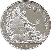 50 Pence - Elizabeth II 4th portrait; 1/4 oz Fine Silver, United Kingdom, 2007 reverse image