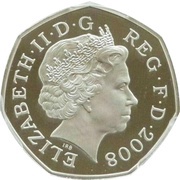 50 Pence - Elizabeth II 4th portrait; Britannia, Platinum Proof obverse image