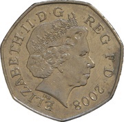 50 Pence - Elizabeth II 4th portrait; Royal Shield obverse image
