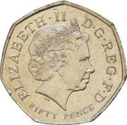 50 Pence - Elizabeth II 4th portrait; Kew Gardens obverse image