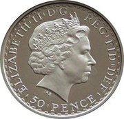 50 Pence - Elizabeth II 4th portrait; 1/4 oz Fine Silver obverse image