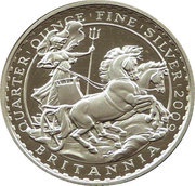 50 Pence - Elizabeth II 4th portrait; 1/4 oz Fine Silver, United Kingdom, 2009 reverse image