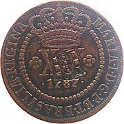 40 Réis - João Prince Regent Countermarked 20 Réis obverse image