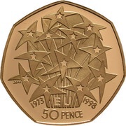 50 Pence - Elizabeth II European Union; Gold Piedfort, United Kingdom, 2009 reverse image