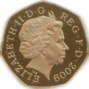 50 Pence - Elizabeth II Four Minute Mile; Gold Piedfort obverse image