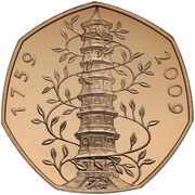50 Pence - Elizabeth II Kew Gardens; Gold Piedfort, United Kingdom, 2009 reverse image