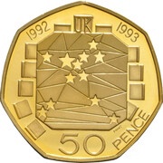 50 Pence - Elizabeth II European Community; Gold Piedfort, United Kingdom, 2009 reverse image