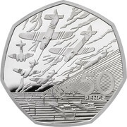 50 Pence - Elizabeth II 4th portrait; D-Day Anniversary, United Kingdom, 2009 reverse image