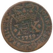 40 Reis - João Prince Regent countermarked coinage over D.JOAO V obverse image
