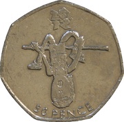 50 Pence - Elizabeth II 4th portrait; Athletics, United Kingdom, 2009-2011 reverse image