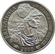 50 Pence - Elizabeth II 4th portrait; 1/4 oz Fine Silver, United Kingdom, 2010 reverse image