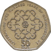 50 Pence - Elizabeth II 4th portrait; Girlguiding, United Kingdom, 2010 reverse image