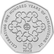 50 Pence - Elizabeth II Girlguiding; Silver Proof, United Kingdom, 2010 reverse image