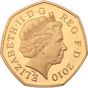 50 Pence - Elizabeth II Girlguiding; Gold Proof obverse image