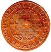 40 Réis - José I Countermarked 20 Réis, KM#175.1, Brazil, 1809 reverse image