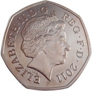 50 Pence - Elizabeth II Cycling; Silver obverse image