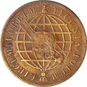 40 Réis - João Prince Regent Countermarked 20 Réis, Brazil, 1809 reverse image