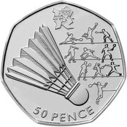 50 Pence - Elizabeth II Badminton; Silver, United Kingdom, 2011 reverse image