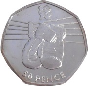 50 Pence - Elizabeth II Boxing; Silver, United Kingdom, 2011 reverse image