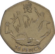 50 Pence - Elizabeth II 4th portrait; Modern Pentathlon, United Kingdom, 2011 reverse image