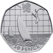 50 Pence - Elizabeth II Sailing; Silver, United Kingdom, 2011 reverse image