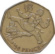 50 Pence - Elizabeth II 4th portrait; Taekwondo, United Kingdom, 2011 reverse image