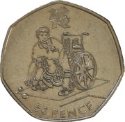 50 Pence - Elizabeth II 4th portrait; Boccia, United Kingdom, 2011 reverse image