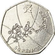 50 Pence - Elizabeth II 4th portrait; Basketball, United Kingdom, 2011 reverse image